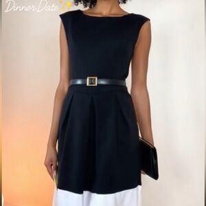 London Times Black and White Midi Dress